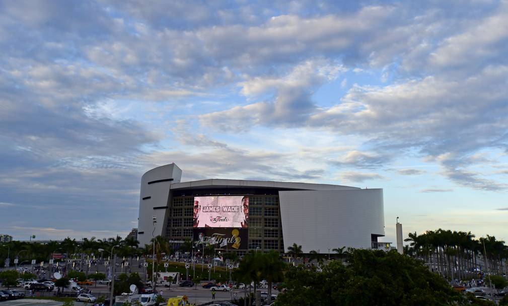 Miami, Airlines Arena. La sede di gara 3 delle Finals Nba. Miami Heat vs San Antonio Spurs 92-111. Nella gara-3 delle finali Nba i San Antonio Spurs di Marco Belinelli “asfaltano” gli Heat e si portano sul 2-1 nella serie, grazie a percentuali record dal campo (Usa Today)